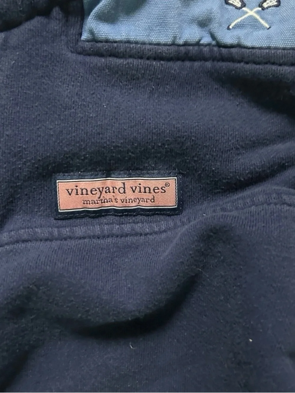 Boys Vineyard Vines Navy Blue 1/4 Zip Pullover Lacrosse Size Small (8-10)
